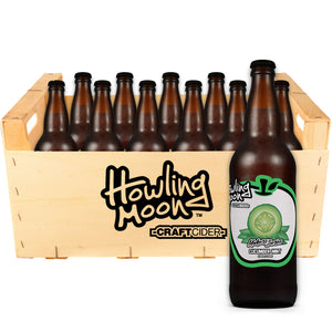 Maker's Series Cucumber Mint Howling Moon Craft Cider, made from heritage apples in Oliver BC 12 bottle crate