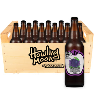 Maker's Series Lavender Plum Howling Moon Craft Cider, made from heritage apples in Oliver BC 12 bottle crate