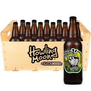 Traditional Steampunk Revolution Dry Howling Moon Craft Cider, made from heritage apples in Oliver BC 12 bottle