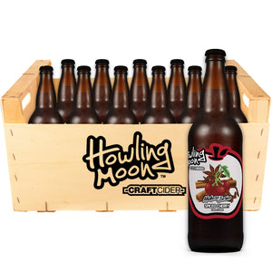 Maker's Series Spiced Cherry Howling Moon Craft Cider, made from heritage apples in Oliver BC 12 bottle crate