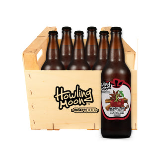 Maker's Series Spiced Cherry Howling Moon Craft Cider, made from heritage apples in Oliver BC 6 bottle crate