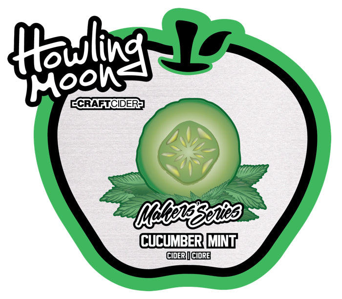 Maker's Series Cucumber Mint Howling Moon Craft Cider, made from heritage apples in Oliver BC
